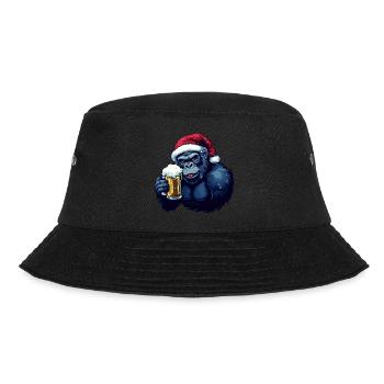 Gorilla Christmas Beer Funny - Bucket Hat - black - Front - Lela (165cm)