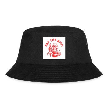 Eat the rich - Karl Marx Eat Döner Kebab Rich - Bucket Hat - Schwarz - Vorne - Lela (165cm)