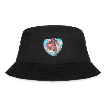 Amor auf der Suche nach Liebe - Bucket Hat - Schwarz - Vorne - Lela (165cm)