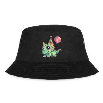 dinosaur triceratops birthday baby - Bucket Hat - black - Front - Lela (165cm)