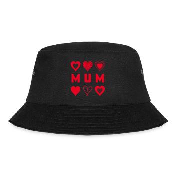 Red Hearts Mum - Bucket Hat - black - Front - Lela (165cm)