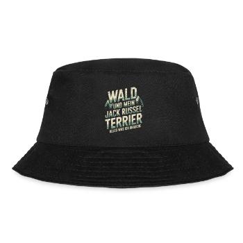 Wald und mein Jack Russel Terrier - Bucket Hat - Schwarz - Vorne - Lela (165cm)