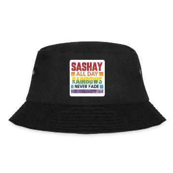 LGBTQIA+ Aufkleber Gay Pride Sashay den ganzen Tag - Bucket Hat - Schwarz - Vorne - Lela (165cm)