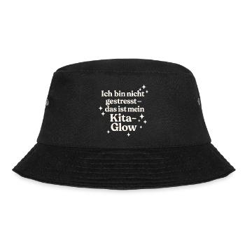 Ich bin nicht gestresst... (hellbeige) - Bucket Hat - Schwarz - Vorne - Lela (165cm)