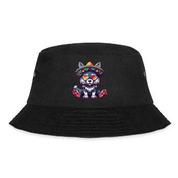 Wolf Comic Lustig Sombrero - Bucket Hat - Schwarz - Vorne - Lela (165cm)