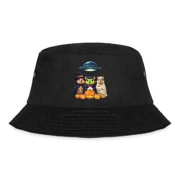 Halloween Capybara Hamster Ghost Gift Idea - Bucket Hat - black - Front - Lela (165cm)