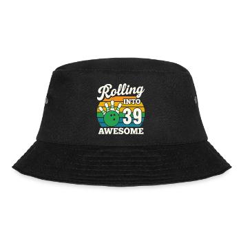 Bowling 39th Birthday Celebration Graphic - Bucket Hat - black - Front - Lela (165cm)