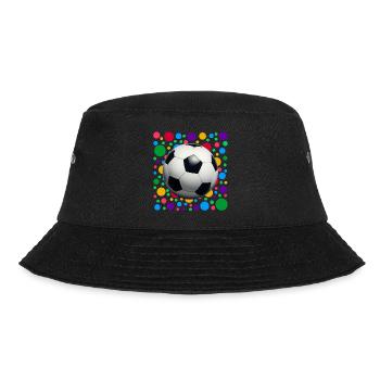 Fußball Fußball – Bunt fleckiger Tupfen - Bucket Hat - Schwarz - Vorne - Lela (165cm)