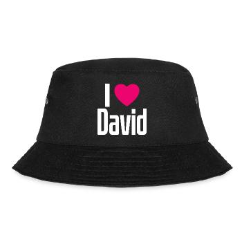 I Love David Pink Heart I Love David - Bucket Hat - black - Front - Lela (165cm)
