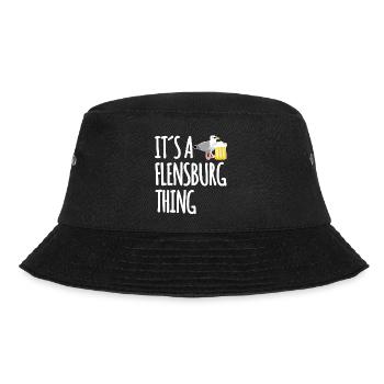 It's A Flensburg Thing - Bucket Hat - Schwarz - Vorne - Lela (165cm)