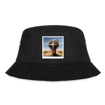 Schreiender Strauß in der Wüste - Bucket Hat - Schwarz - Vorne - Lela (165cm)