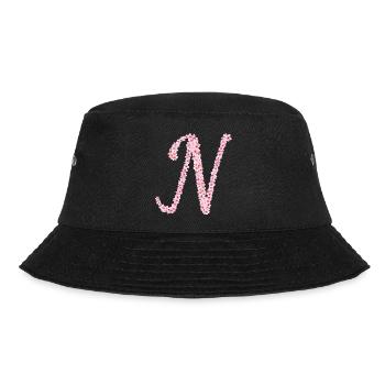 Cherry blossom initial N - Bucket Hat - black - Front - Lela (165cm)