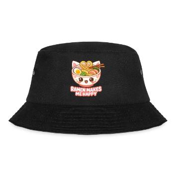 Kawaii Cats Ramen Nouilles Japon Ukiyo-E Rétro - Bob - noir - Devant - Lela (165cm)