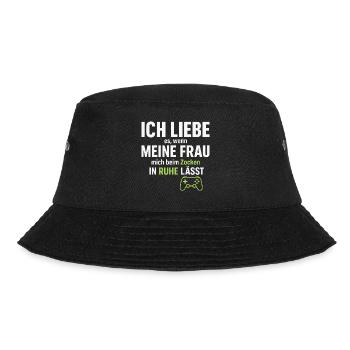 I love my wife – when she lets me gamble - Bucket Hat - black - Front - Lela (165cm)