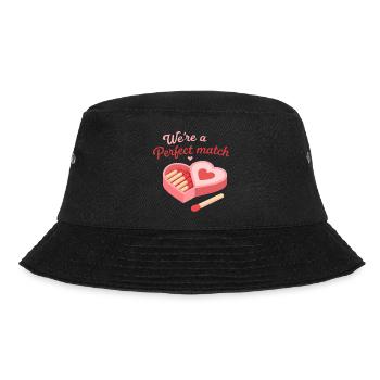 Perfekt passendes Herz-Bonbon-Liebesdesign - Bucket Hat - Schwarz - Vorne - Lela (165cm)