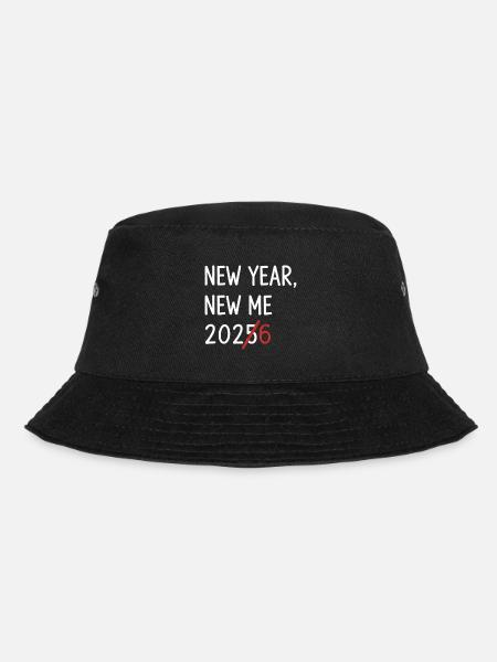 New Year New Me 2026 Strikethrough - Bucket Hat - black