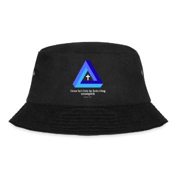 Denn für Gott ist nichts unmöglich. Lukas 1 - Bucket Hat - Schwarz - Vorne - Lela (165cm)