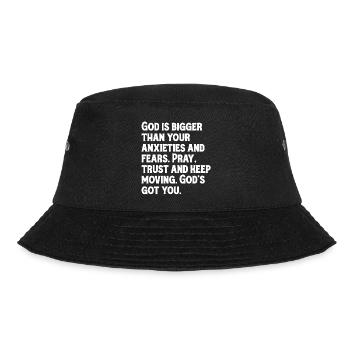 God is bigger than your anxieties and fears. - Bucket Hat - black - Front - Lela (165cm)