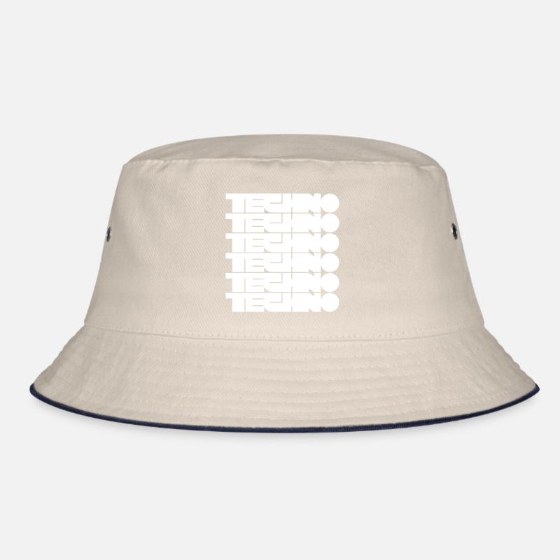 Techno Music Bold Abstract Geometry Logo Bucket Hat