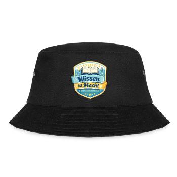 Wissen ist Macht Badge - Bucket Hat - Schwarz - Vorne - Lela (165cm)