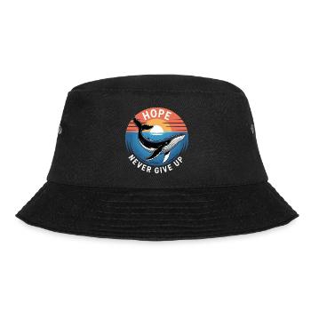Hope/ Timmy der Wal in der Ostsee - Bucket Hat - Schwarz - Vorne - Lela (165cm)