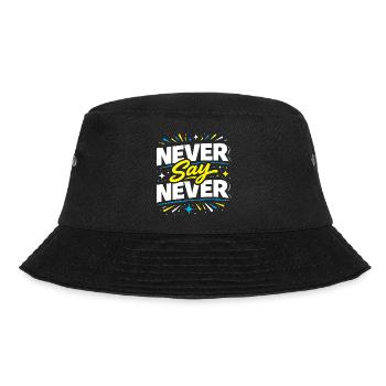 Never Say Never Typografie-Burst - Bucket Hat - Schwarz - Vorne - Lela (165cm)