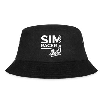 Sim racing logo with simulator cockpit - Bucket Hat - black - Front - Lela (165cm)