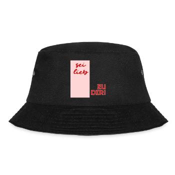 Affirmation_Selbstliebe - Bucket Hat - Schwarz - Vorne - Lela (165cm)