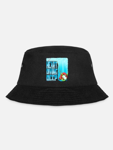 Herztauchen: Tiefes Unterwasserabenteuer - Bucket Hat - Schwarz