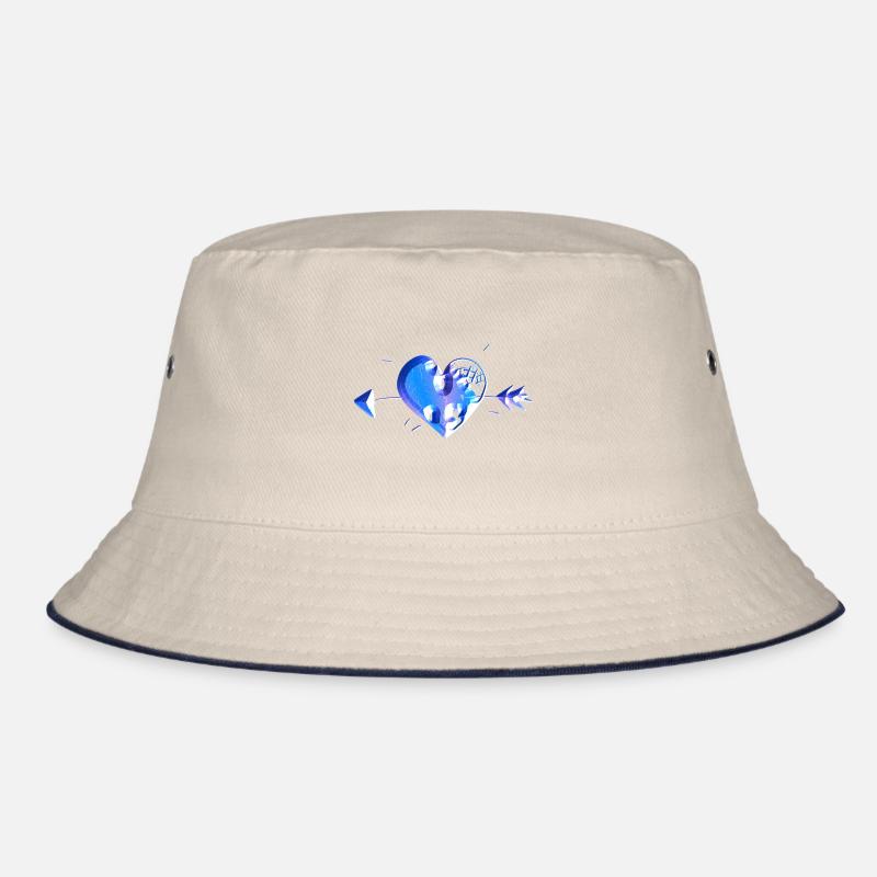 heart blue arrow scars Bucket Hat