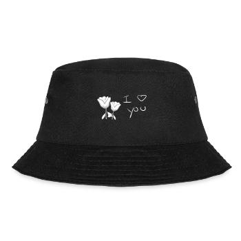 Ich liebe dich Blume Valentinstag - Bucket Hat - Schwarz - Vorne - Lela (165cm)