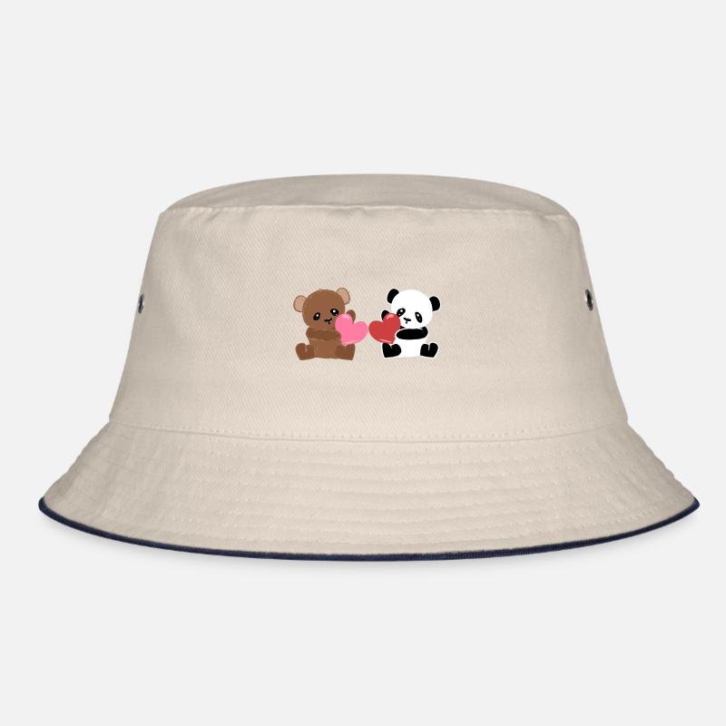 Panda Bären TierLiebe Herzen Süß Freunde Bucket Hat