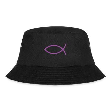 Jesusfisch Ichthys Fisch Fische - Bucket Hat - Schwarz - Vorne - Lela (165cm)