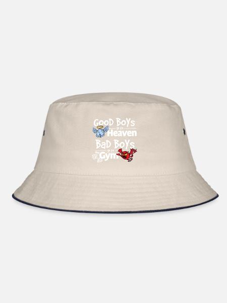 Bad boys go to the gym - Bucket Hat - ecru/navy - Front