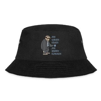 Faultier Zum Schlafen Geboren Arbeiten Gezwungen - Bucket Hat - Schwarz - Vorne - Lela (165cm)