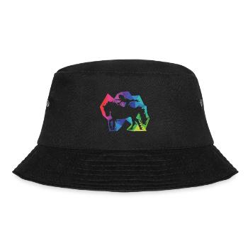 Voltigieren Pferd Geschenk - Bucket Hat - Schwarz - Vorne - Lela (165cm)