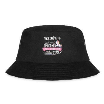 Tagesmutter Tagesmütter Einhorn Beruf Spruch - Bucket Hat - Schwarz - Vorne - Lela (165cm)