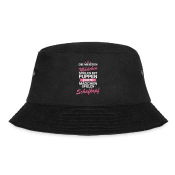 Schafkopfen Schafkopf Kartenspiel Spielkarten - Bucket Hat - Schwarz - Vorne - Lela (165cm)