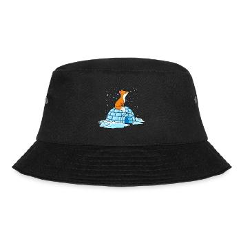 fuchs iglu winter ploar comic - Bucket Hat - Schwarz - Vorne - Lela (165cm)