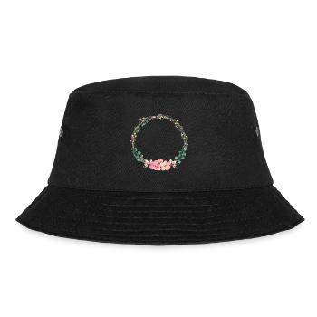 Blumenkranz personalisierbar - Bucket Hat - Schwarz - Vorne - Lela (165cm)