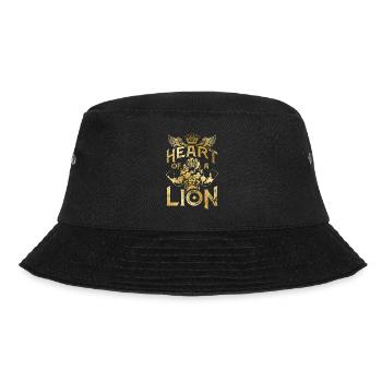 Boxen Löwe Herz Gold Motivation - Bucket Hat - Schwarz - Vorne - Lela (165cm)