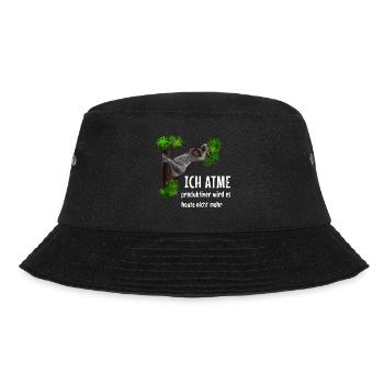 Faultier - Ich atme - produktiver wird es nicht - Bucket Hat - Schwarz - Vorne - Lela (165cm)