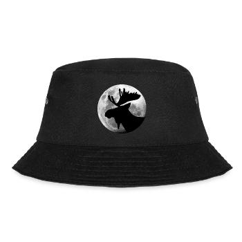 Moose in the full moon forest animal - Bucket Hat - black - Front - Lela (165cm)