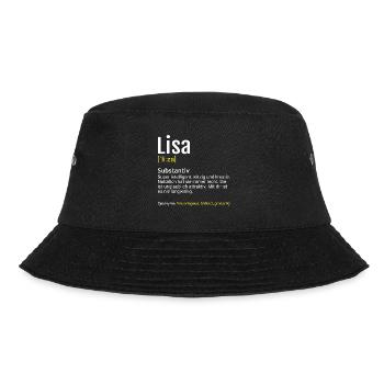Lisa Name Definition - Bucket Hat - Schwarz - Vorne - Lela (165cm)