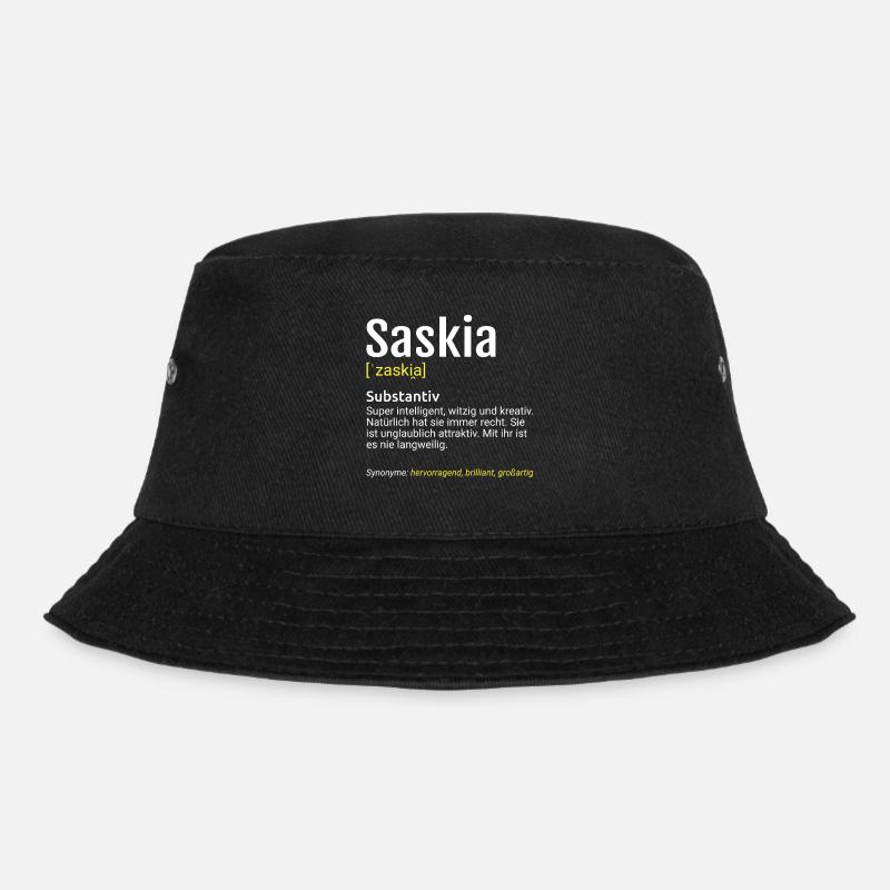 Saskia Name Definition - Bucket Hat - Schwarz