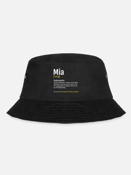 Mia Name Definition - Bucket Hat - Schwarz