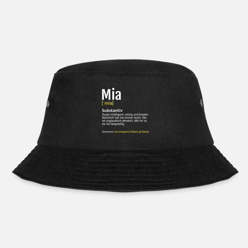 Mia Name Definition - Bucket Hat - Schwarz