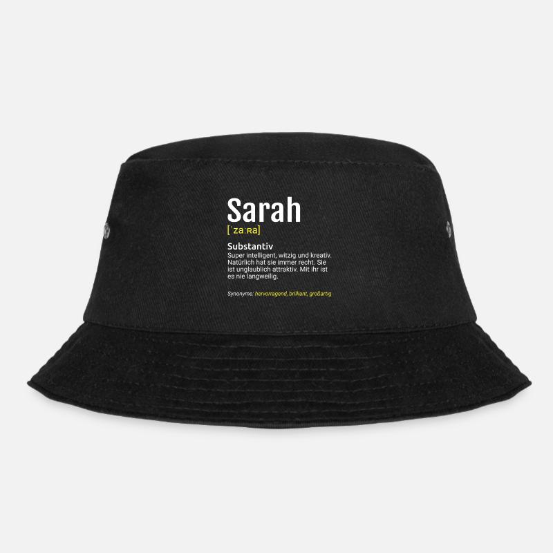 Sarah Name Definition - Bucket Hat - Schwarz