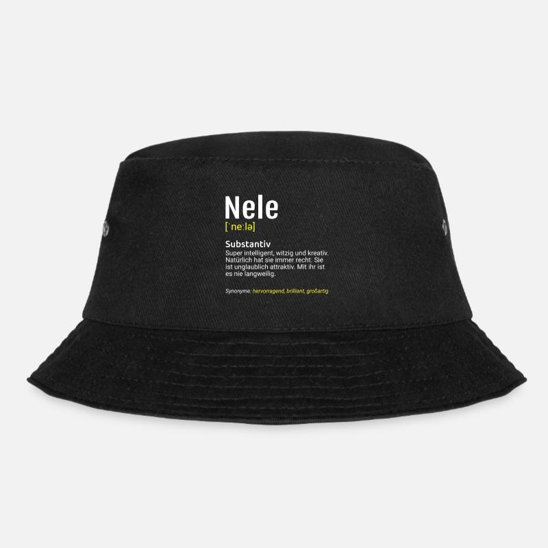 Nele Name Definition - Bucket Hat - Schwarz