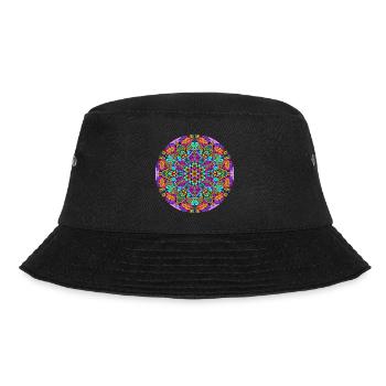 Flower Of Life In A Mandala 3 - Bucket Hat - Schwarz - Vorne - Lela (165cm)
